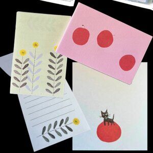 Hobonichi Mini Letters Set of 2 “Apple and Flower” Naoko Horiguchi.
